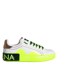 Dolce & Gabbana White Leather Portofino Low Top Sneakers Shoes -   -  Dolce & Gabbana.
