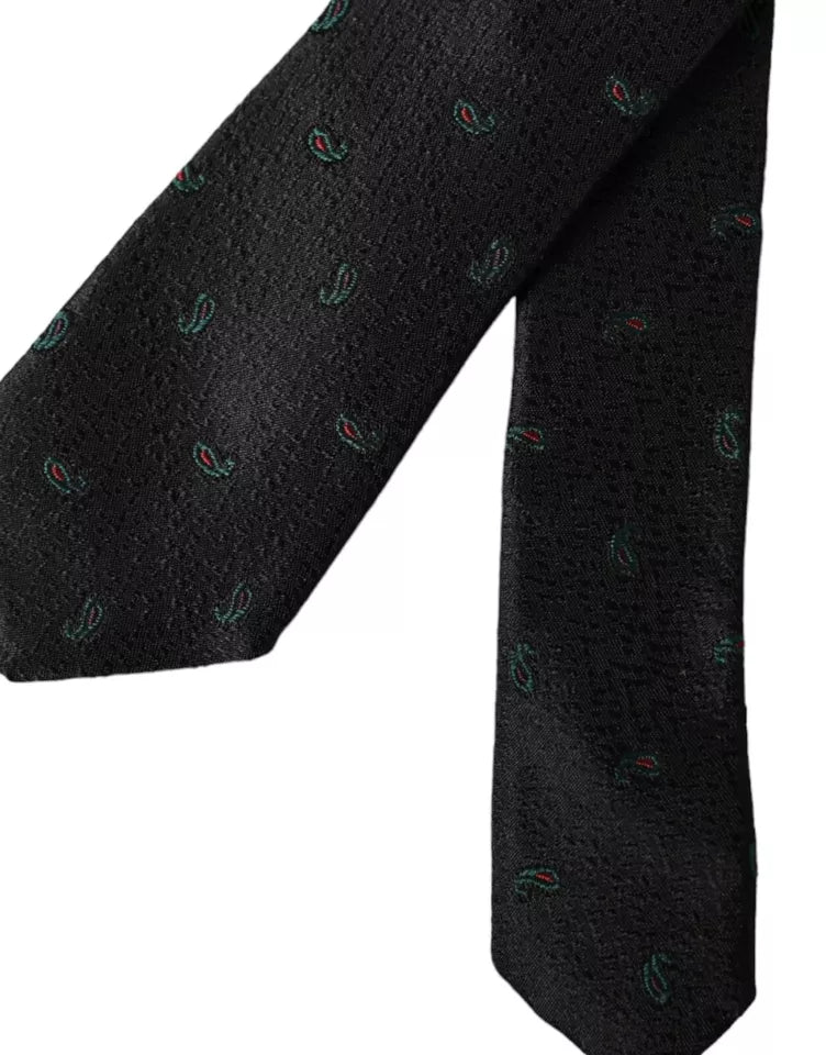 Dolce & Gabbana Black Fantasy 100% Silk Adjustable Men Tie -  Neckties, Men -  Dolce & Gabbana. Dolce & Gabbana Black Fantasy 100% Silk Adjustable Men Tie -  Neckties, Men -  Dolce & Gabbana.