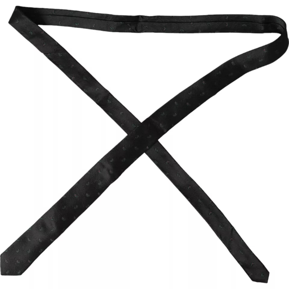 Dolce & Gabbana Black Fantasy 100% Silk Adjustable Men Tie -  Neckties, Men -  Dolce & Gabbana. Dolce & Gabbana Black Fantasy 100% Silk Adjustable Men Tie -  Neckties, Men -  Dolce & Gabbana.