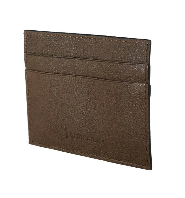Billionaire Italian Couture Brown Leather Cardholder Wallet -   -  Billionaire Italian Couture.