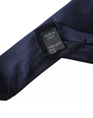 Dolce & Gabbana Dark Blue Silk Skinny Adjustable Tie -  Neckties, Men -  Dolce & Gabbana.