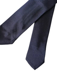 Dolce & Gabbana Dark Blue Silk Skinny Adjustable Tie -  Neckties, Men -  Dolce & Gabbana.
