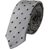 Dolce & Gabbana Black White Dot Fantasy Silk Adjustable Men Tie -  Neckties, Men -  Dolce & Gabbana.