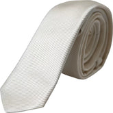 Dolce & Gabbana White Solid 100% Silk Adjustable Tie -  Neckties, Men -  Dolce & Gabbana.