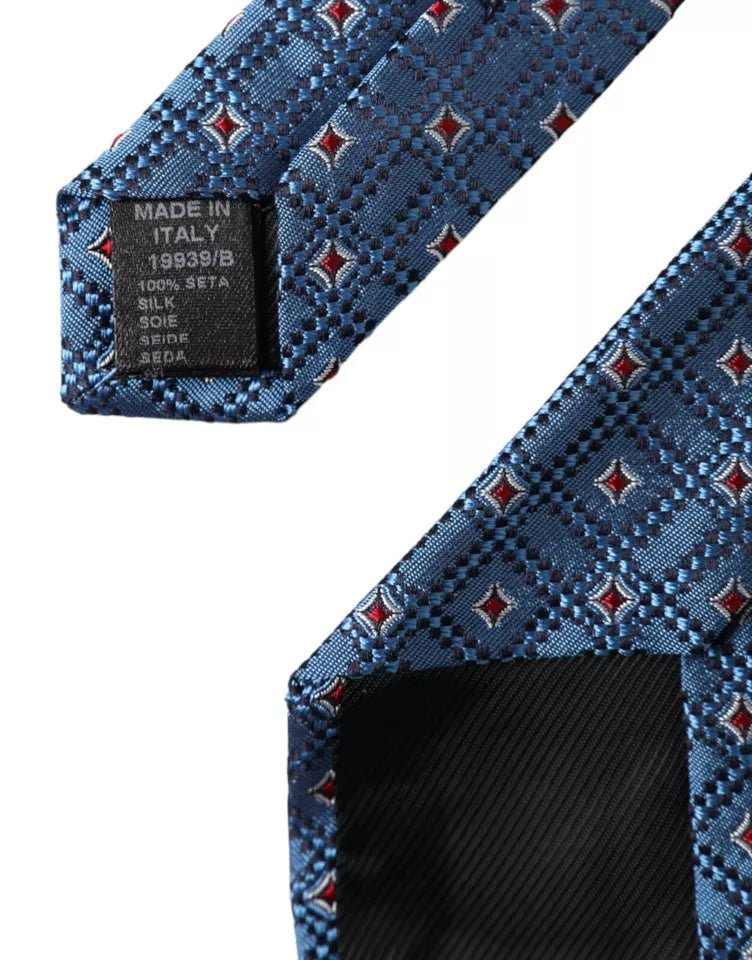 Dolce & Gabbana Blue Patterned 100% Silk Adjustable Men Tie -  Neckties, Men -  Dolce & Gabbana. Dolce & Gabbana Blue Patterned 100% Silk Adjustable Men Tie -  Neckties, Men -  Dolce & Gabbana.