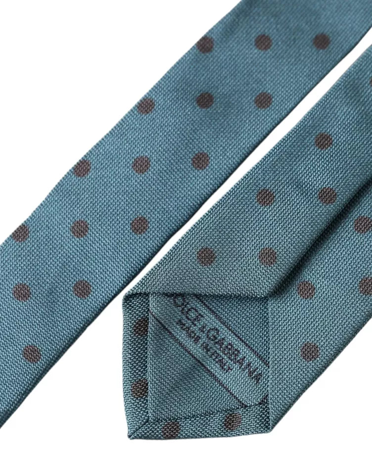 Dolce & Gabbana Green Black Polka Dot Silk Adjustable Men Tie -  Neckties, Men -  Dolce & Gabbana. Dolce & Gabbana Green Black Polka Dot Silk Adjustable Men Tie -  Neckties, Men -  Dolce & Gabbana.