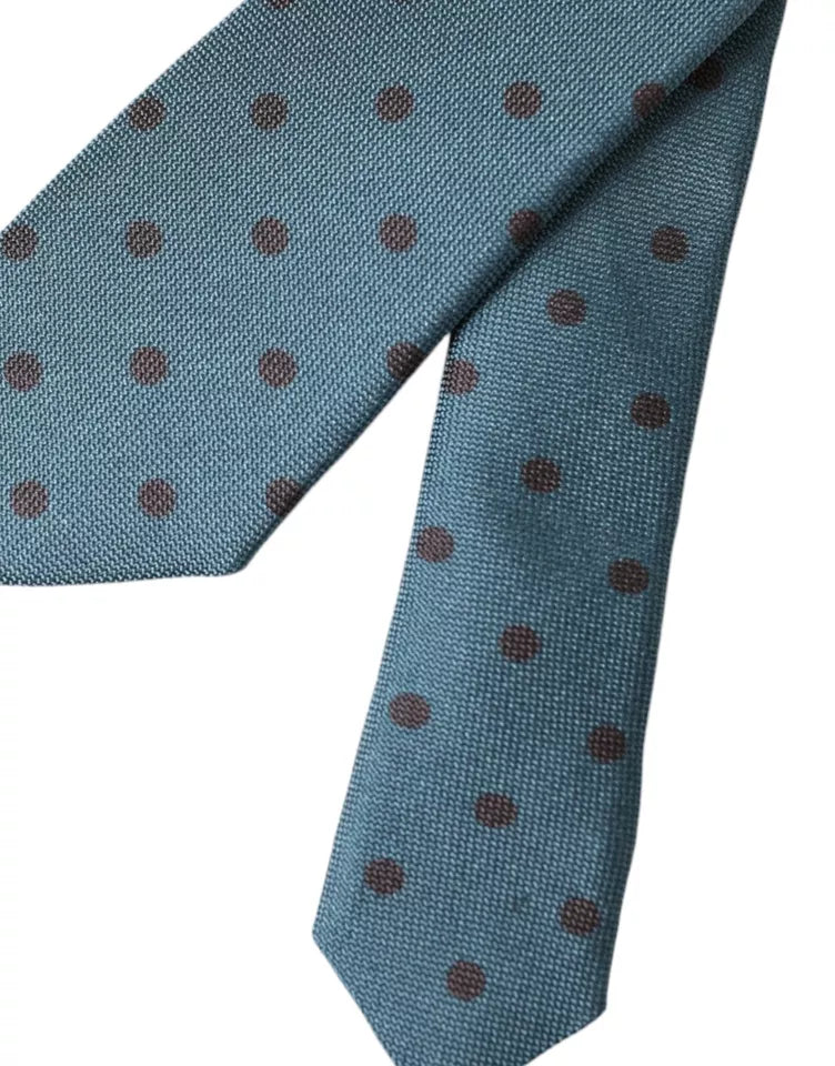 Dolce & Gabbana Green Black Polka Dot Silk Adjustable Men Tie -  Neckties, Men -  Dolce & Gabbana. Dolce & Gabbana Green Black Polka Dot Silk Adjustable Men Tie -  Neckties, Men -  Dolce & Gabbana.