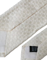 Dolce & Gabbana Off White Silk Adjustable Necktie Men Tie -  Neckties, Men -  Dolce & Gabbana.