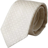 Dolce & Gabbana Off White Silk Adjustable Necktie Men Tie -  Neckties, Men -  Dolce & Gabbana.