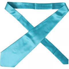 Dolce & Gabbana Light Blue Satin Silk Wide Adjustable Men Tie - Neckties, Men - Dolce & Gabbana.