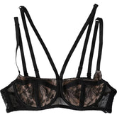 Dolce & Gabbana Black Floral Lace Nylon Balconcino Bra Underwear -   -  Dolce & Gabbana.