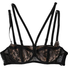 Dolce & Gabbana Black Floral Lace Nylon Balconcino Bra Underwear -   -  Dolce & Gabbana.