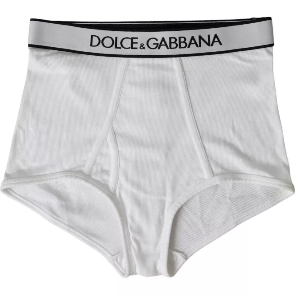 Dolce & Gabbana White Cotton Stretch Branded Logo Underwear -   -  Dolce & Gabbana.
