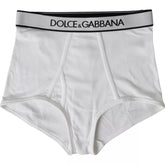Dolce & Gabbana White Cotton Stretch Branded Logo Underwear -   -  Dolce & Gabbana.