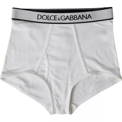 Dolce & Gabbana White Cotton Stretch Branded Logo Underwear -   -  Dolce & Gabbana.