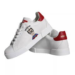Dolce & Gabbana White Patch Calfskin Nappa Portofino Sneakers Shoes -   -  Dolce & Gabbana.