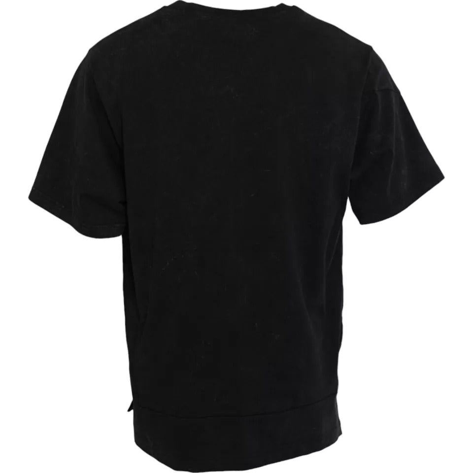 Dolce & Gabbana Black Graphic Print Cotton Crew Neck T-shirt -   -  Dolce & Gabbana. Dolce & Gabbana Black Graphic Print Cotton Crew Neck T-shirt -   -  Dolce & Gabbana.
