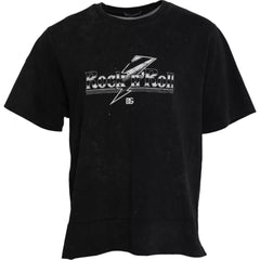 Dolce & Gabbana Black Graphic Print Cotton Crew Neck T-shirt -   -  Dolce & Gabbana.