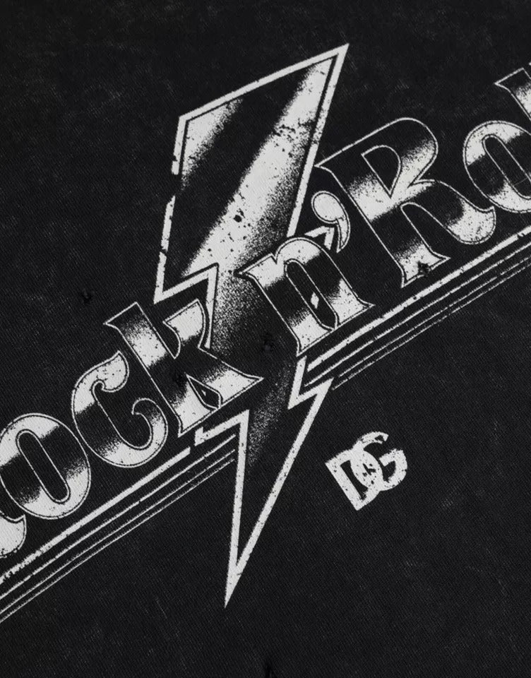 Dolce & Gabbana Black Graphic Print Cotton Crew Neck T-shirt -   -  Dolce & Gabbana. Dolce & Gabbana Black Graphic Print Cotton Crew Neck T-shirt -   -  Dolce & Gabbana.