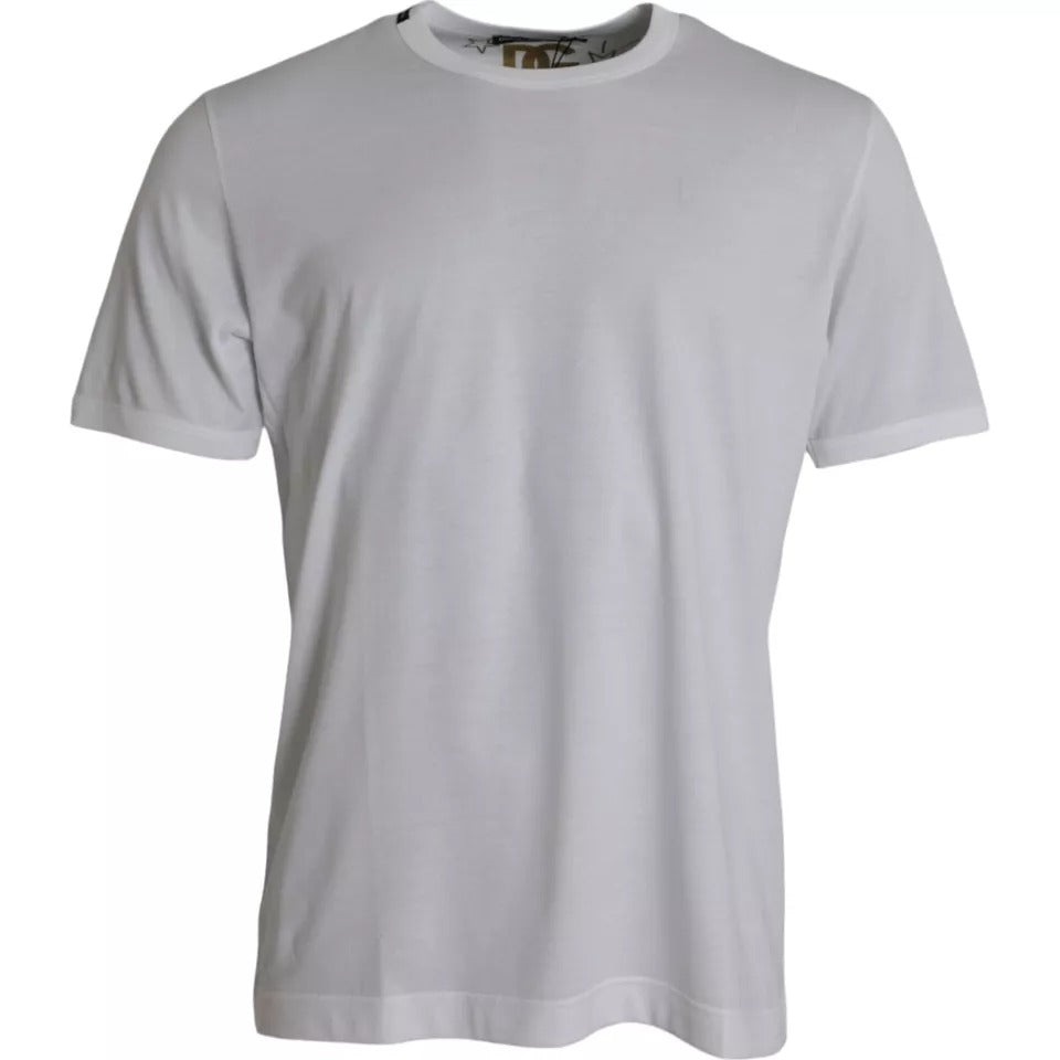Dolce & Gabbana White Cotton Round Neck Short Sleeves T-shirt -   -  Dolce & Gabbana.