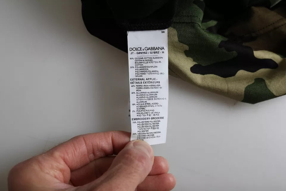 Dolce & Gabbana Multicolor Camouflage Cotton Round Neck Men T-shirt -   -  Dolce & Gabbana. Dolce & Gabbana Multicolor Camouflage Cotton Round Neck Men T-shirt -   -  Dolce & Gabbana.