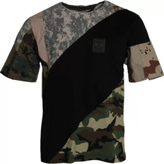 Dolce & Gabbana Multicolor Camouflage Cotton Round Neck Men T-shirt -   -  Dolce & Gabbana.