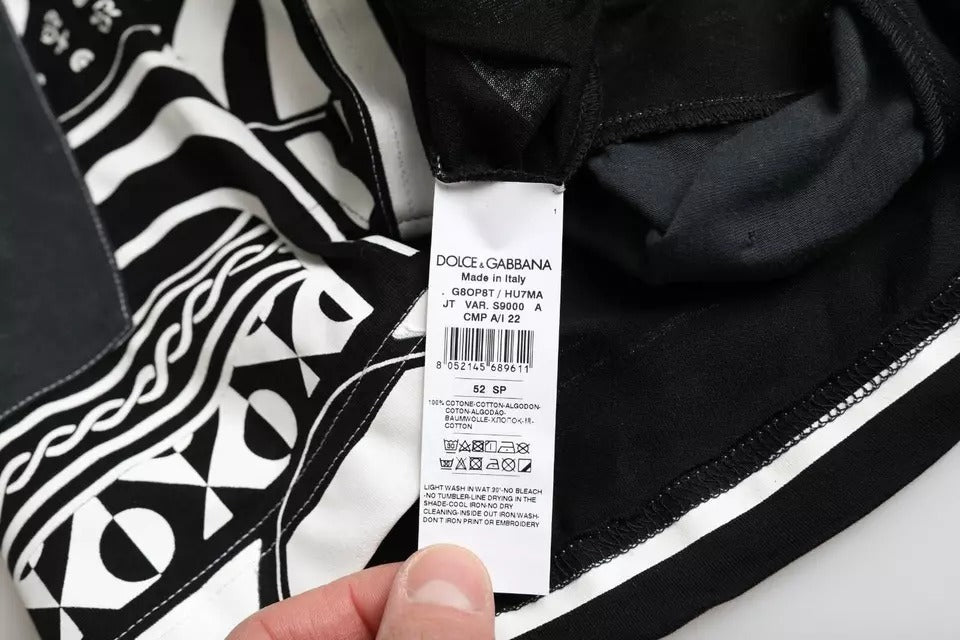 Dolce & Gabbana Black Graphic Printed Cotton Short Sleeves T-shirt -   -  Dolce & Gabbana. Dolce & Gabbana Black Graphic Printed Cotton Short Sleeves T-shirt -   -  Dolce & Gabbana.