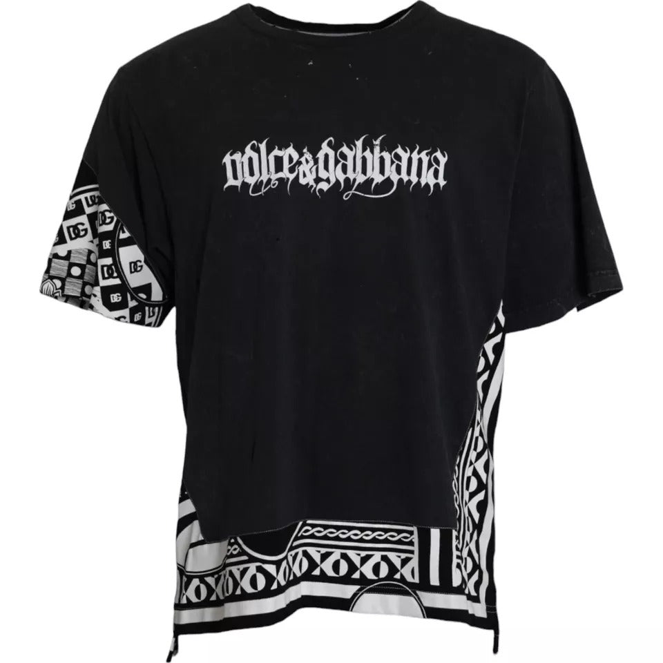 Dolce & Gabbana Black Graphic Printed Cotton Short Sleeves T-shirt -   -  Dolce & Gabbana.