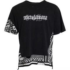 Dolce & Gabbana Black Graphic Printed Cotton Short Sleeves T-shirt -   -  Dolce & Gabbana.