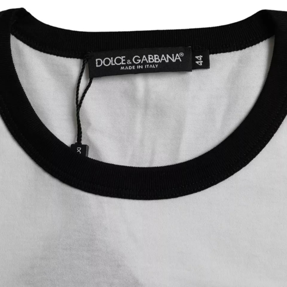 Dolce & Gabbana Black White Jazz Print Cotton Short Sleeves T-shirt -   -  Dolce & Gabbana. Dolce & Gabbana Black White Jazz Print Cotton Short Sleeves T-shirt -   -  Dolce & Gabbana.