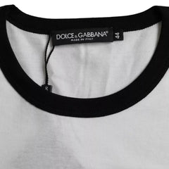 Dolce & Gabbana Black White Jazz Print Cotton Short Sleeves T-shirt -   -  Dolce & Gabbana.