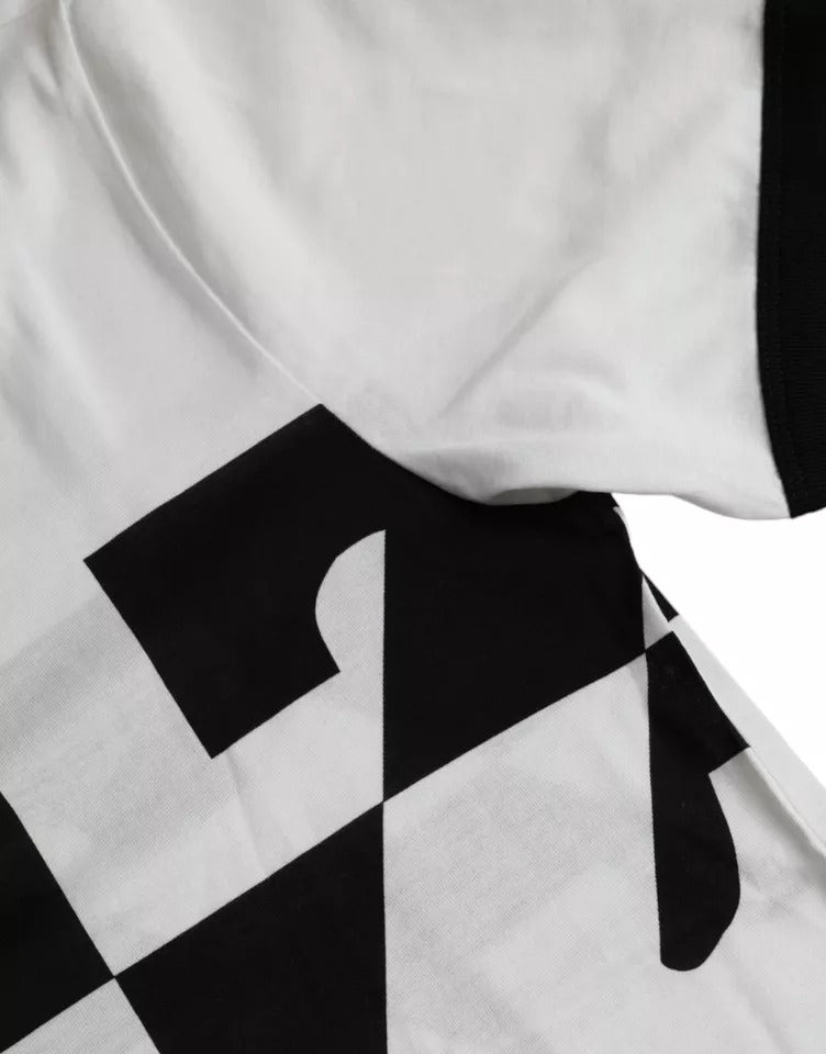 Dolce & Gabbana Black White Jazz Print Cotton Short Sleeves T-shirt -   -  Dolce & Gabbana. Dolce & Gabbana Black White Jazz Print Cotton Short Sleeves T-shirt -   -  Dolce & Gabbana.