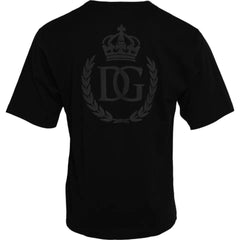 Dolce & Gabbana Black Logo Embossed Cotton Crew Neck T-shirt -   -  Dolce & Gabbana.