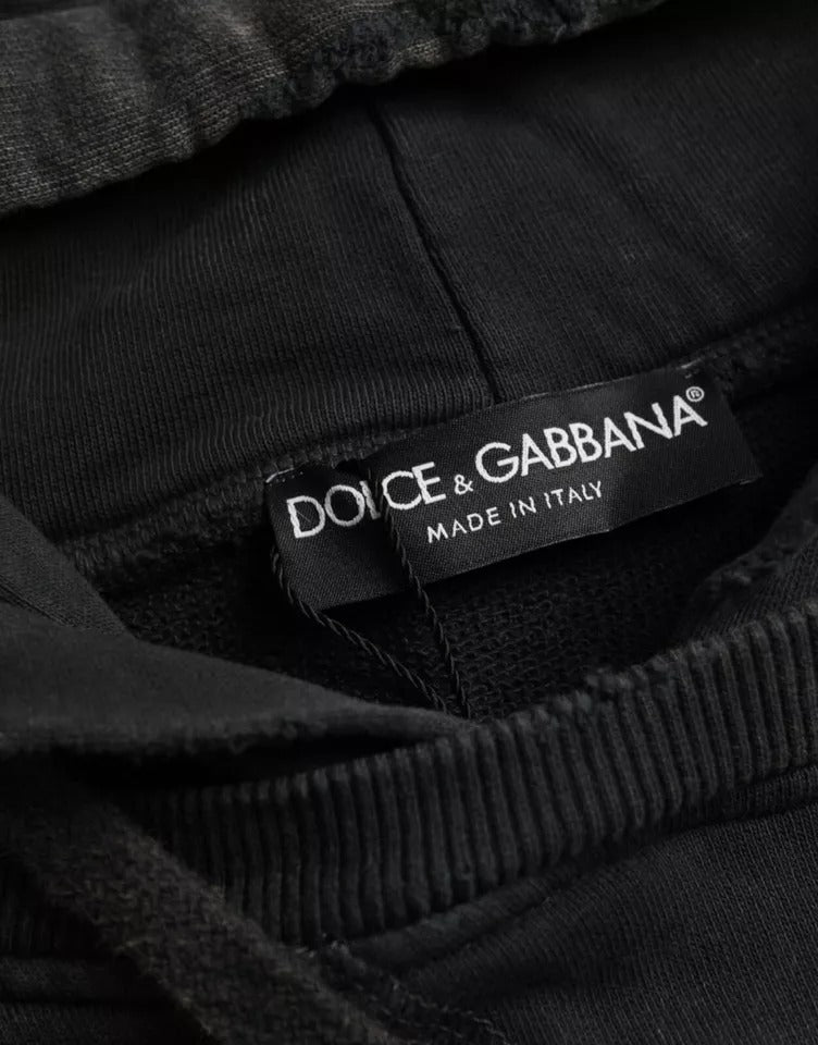 Dolce & Gabbana Black Cotton Hooded Short Sleeves Cropped T-shirt -   -  Dolce & Gabbana. Dolce & Gabbana Black Cotton Hooded Short Sleeves Cropped T-shirt -   -  Dolce & Gabbana.