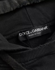 Dolce & Gabbana Black Cotton Hooded Short Sleeves Cropped T-shirt -   -  Dolce & Gabbana.