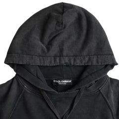 Dolce & Gabbana Black Cotton Hooded Short Sleeves Cropped T-shirt -   -  Dolce & Gabbana.