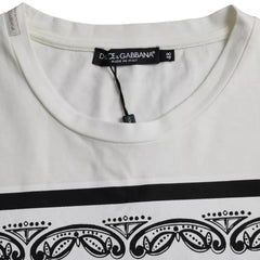 Dolce & Gabbana White Bandana Print Cotton Short Sleeves Men T-shirt -   -  Dolce & Gabbana.