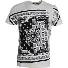 Dolce & Gabbana White Bandana Print Cotton Short Sleeves Men T-shirt -   -  Dolce & Gabbana.