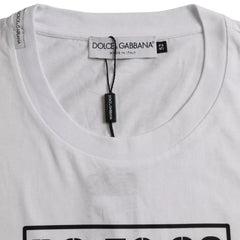 Dolce & Gabbana White Logo Round Neck Short Sleeves T-shirt -   -  Dolce & Gabbana.
