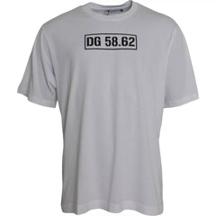 Dolce & Gabbana White Logo Round Neck Short Sleeves T-shirt -   -  Dolce & Gabbana.