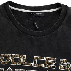 Dolce & Gabbana Black Logo Print Cotton Crewneck Men T-shirt -   -  Dolce & Gabbana.