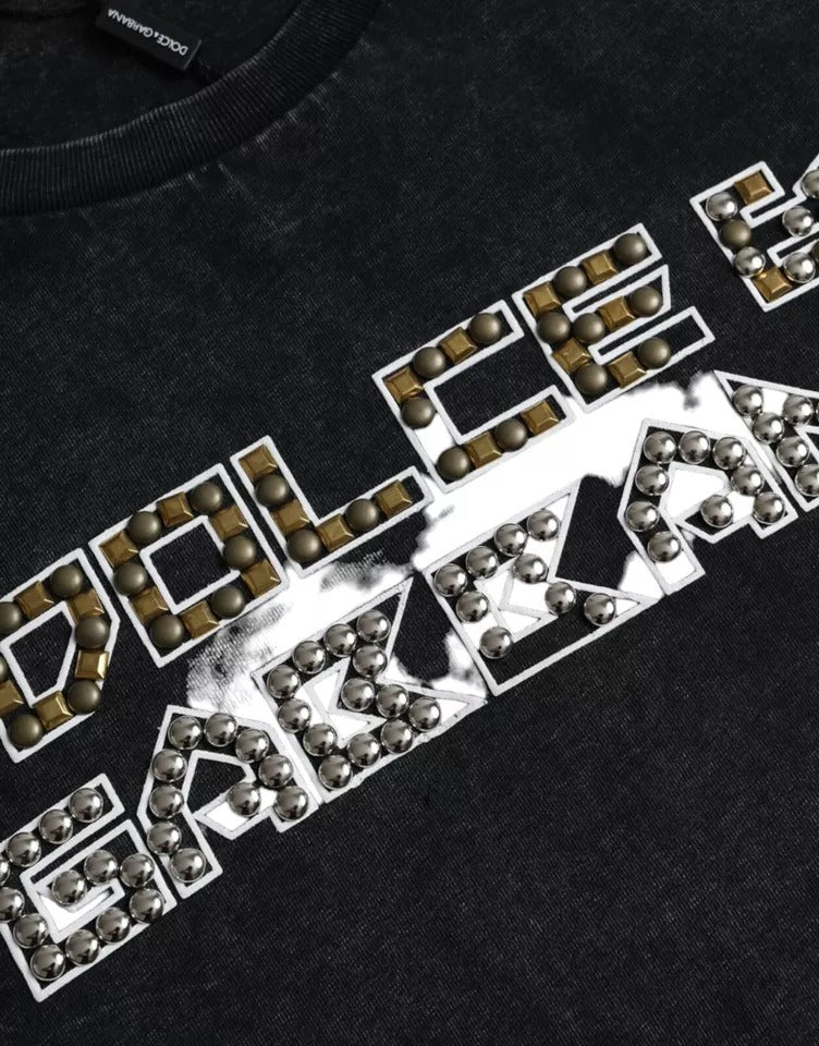 Dolce & Gabbana Black Logo Print Cotton Crewneck Men T-shirt -   -  Dolce & Gabbana. Dolce & Gabbana Black Logo Print Cotton Crewneck Men T-shirt -   -  Dolce & Gabbana.