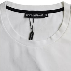 Dolce & Gabbana White Red Lips Print Cotton Men T-shirt -   -  Dolce & Gabbana.