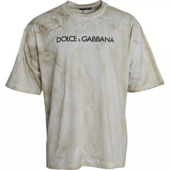 Dolce & Gabbana Off White Logo Cotton Crew Neck T-shirt -   -  Dolce & Gabbana.