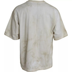 Dolce & Gabbana Off White Logo Cotton Crew Neck T-shirt -   -  Dolce & Gabbana.