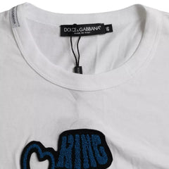 Dolce & Gabbana White King Of Love Round Neck Short Sleeves T-shirt -   -  Dolce & Gabbana.