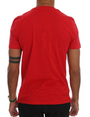 Frankie Morello Red Cotton RIDERS Crewneck T-Shirt - - Frankie Morello.