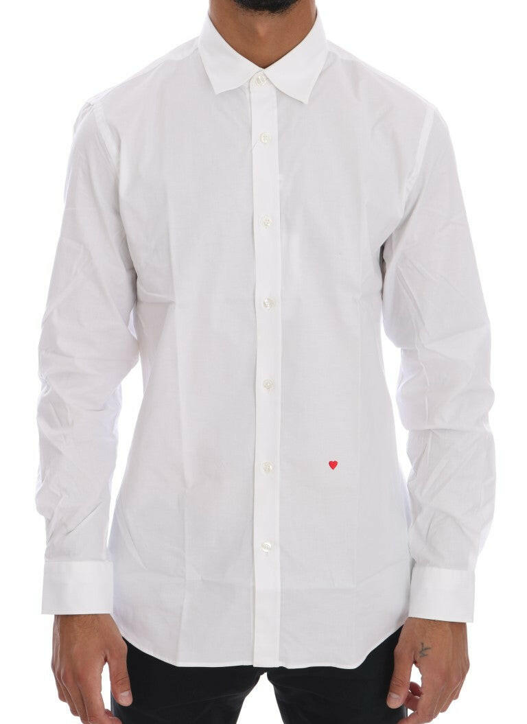 Moschino White Cotton Stretch Slim Fit Dress Shirt -   -  Moschino.