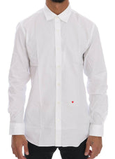 Moschino White Cotton Stretch Slim Fit Dress Shirt -   -  Moschino.