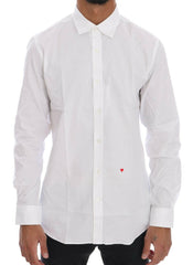Moschino White Cotton Stretch Slim Fit Dress Shirt -   -  Moschino.